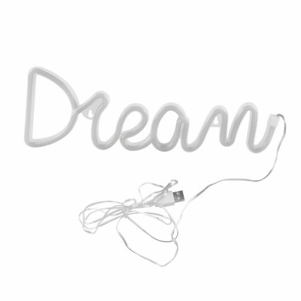 LED Neona sienas dekors DREAM LED/3W/3xAA USB zila