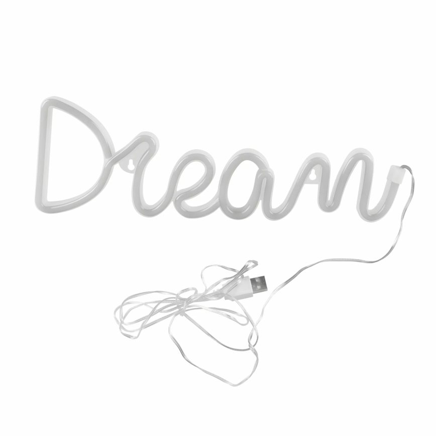 LED Neona sienas dekors DREAM LED/3W/3xAA USB zila