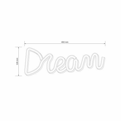 LED Neona sienas dekors DREAM LED/3W/3xAA USB zila