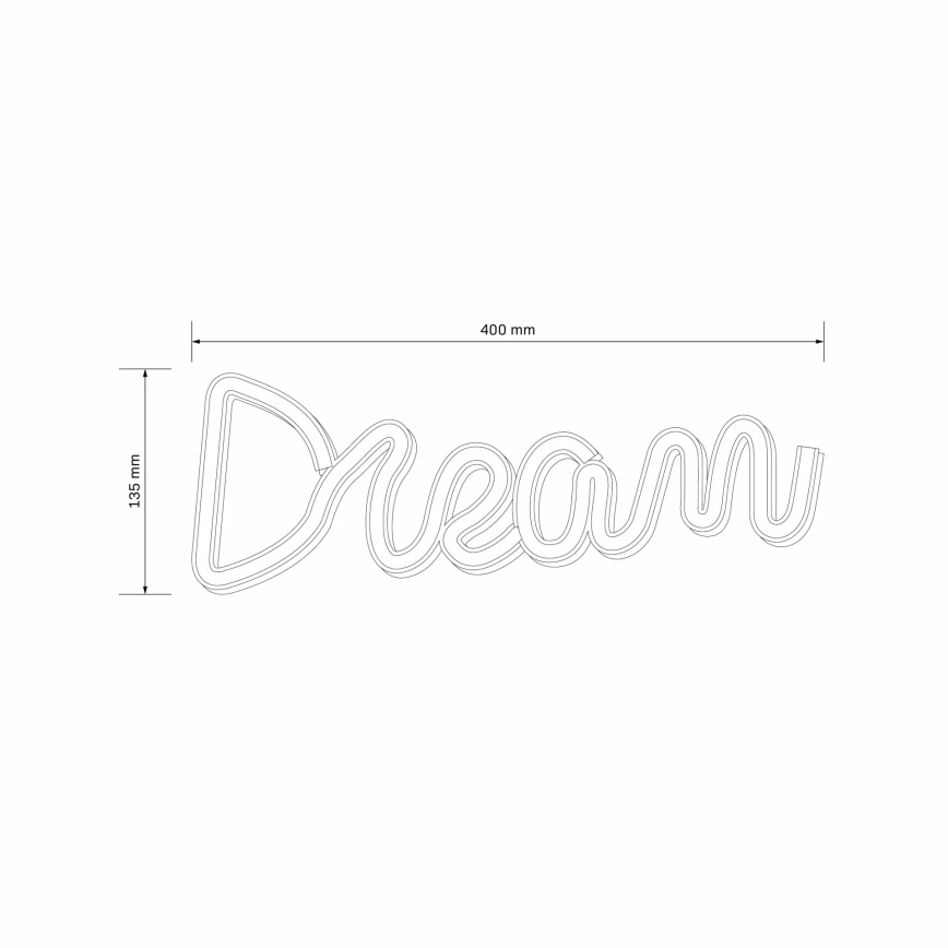 LED Neona sienas dekors DREAM LED/3W/3xAA USB zila
