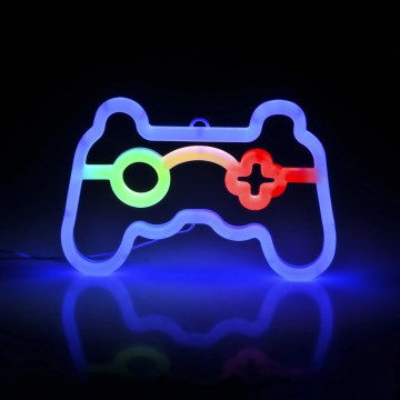 LED Neona sienas dekors GAME LED/3W/3xAA USB zila