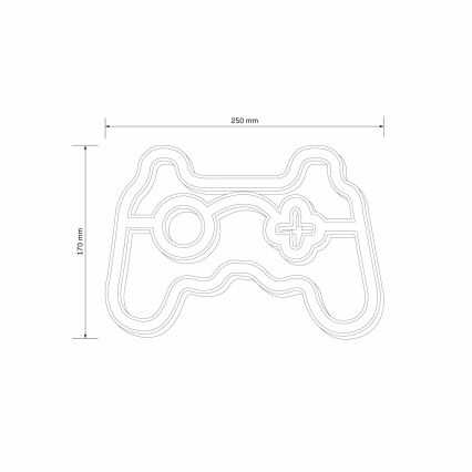 LED Neona sienas dekors GAME LED/3W/3xAA USB zila