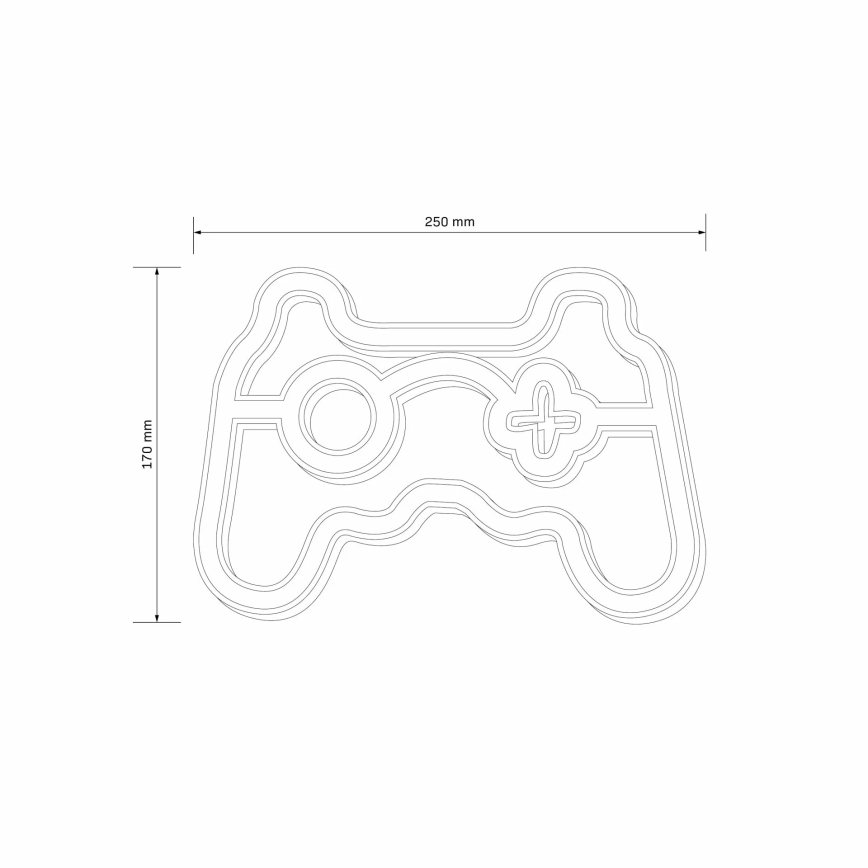 LED Neona sienas dekors GAME LED/3W/3xAA USB zila
