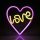 LED Neona sienas dekors LOVE LED/3W/3xAA USB rozā