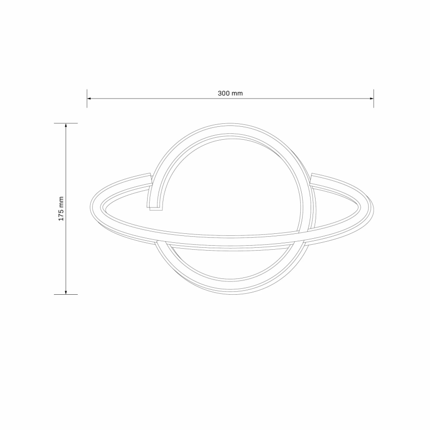 LED Neona sienas dekors PLANET LED/3W/3xAA USB zila/dzeltena