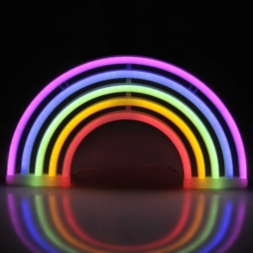 LED Neona sienas dekors RAINBOW LED/3W/3xAA USB daudzkrāsaina