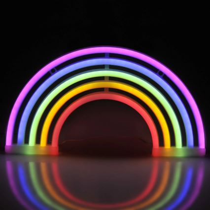 LED Neona sienas dekors RAINBOW LED/3W/3xAA USB daudzkrāsaina