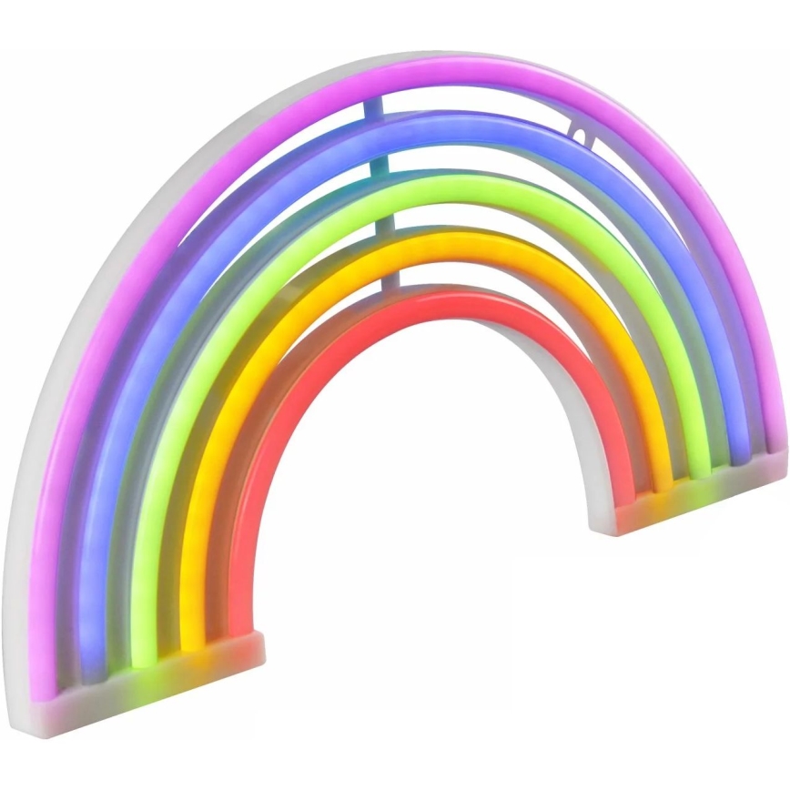 LED Neona sienas dekors RAINBOW LED/3W/3xAA USB daudzkrāsaina