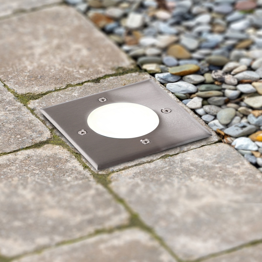 LED Pagalma lampa MIVO LED/3W/230V 12x12 cm IP67 matēts hroms