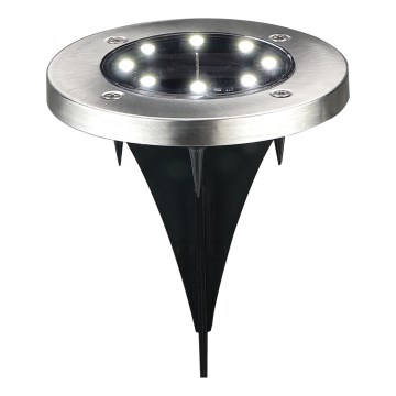 LED Pagalma saules enerģijas lampa SOLLY LED/1,2V 6500K d. 11,5 cm 300 mAh IP44 matēts hroms