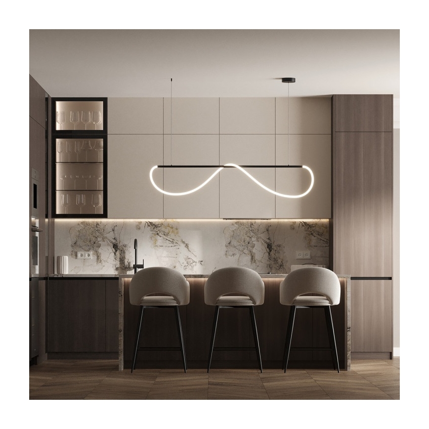 LED pakaramā lampa ar stiepli MELECA LED/36W/230V 3000/4000/6000K 160 cm melna