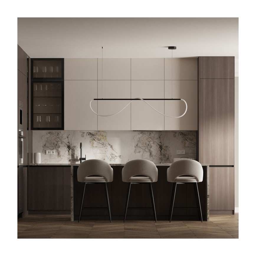 LED pakaramā lampa ar stiepli MELECA LED/36W/230V 3000/4000/6000K 160 cm melna