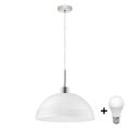 LED pakaramā lampa uz troses 1xE27/60W/230V balta/caurspīdīga