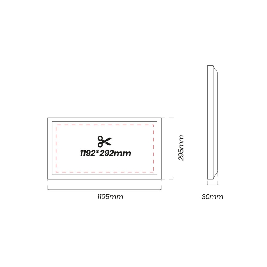 LED Panelis LED/48W/230V 4000K 120x30 cm