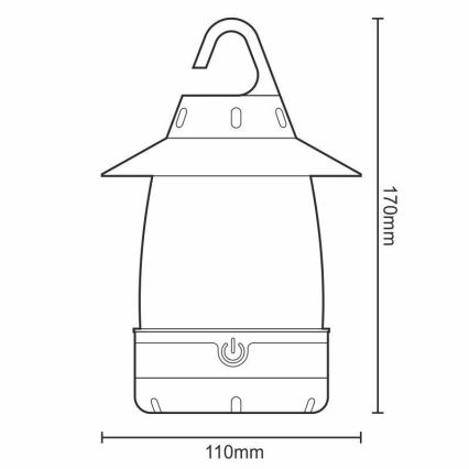 LED Pārnēsājama lampa 3xLED/4xAA IPX4