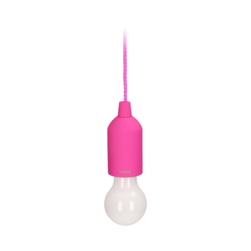 LED Pārnēsājama lampa LED/1W/3xAAA rozā