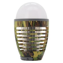 LED Pārnēsājama uzlādējama lampa ar kukaiņu slazdu LED/2W/3,7V 1800 mAh IPX4 kamuflāža