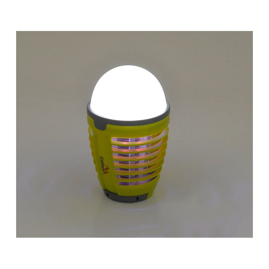LED Pārnēsājama uzlādējama lampa ar kukaiņu slazdu LED/2W/3,7V 1800 mAh IPX4 zaļa