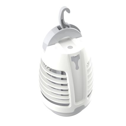 LED Pārnēsājama uzlādējama lampa ar kukaiņu slazdu LED/5W/1800 mAh IPX4 balta/pelēka