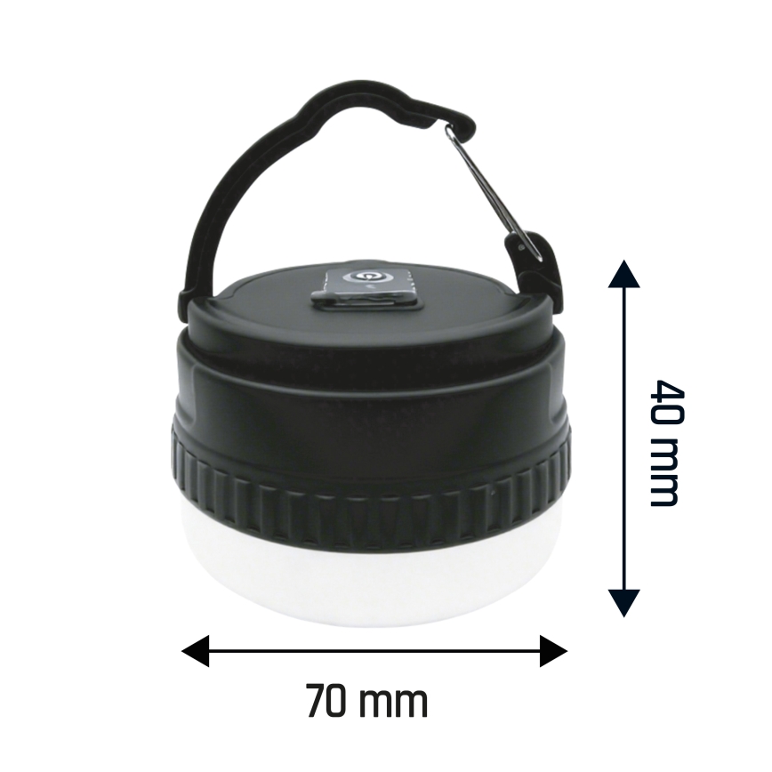 LED pārnēsājamā uzlādējamā lampa LUMINA POCKET LED/5V 500 mAh melna