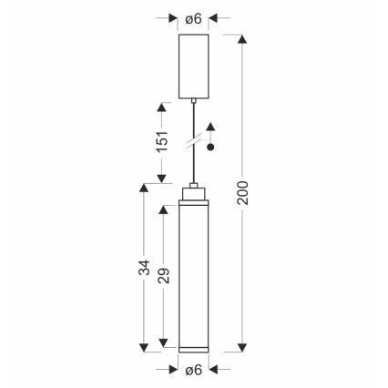 LED piekaramā lampa ar trosi CORTE LED/10W/230V melna