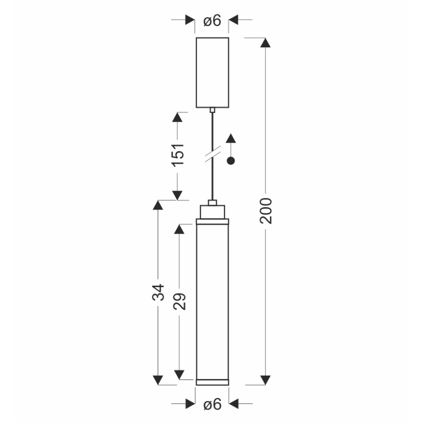 LED piekaramā lampa ar trosi CORTE LED/10W/230V melna