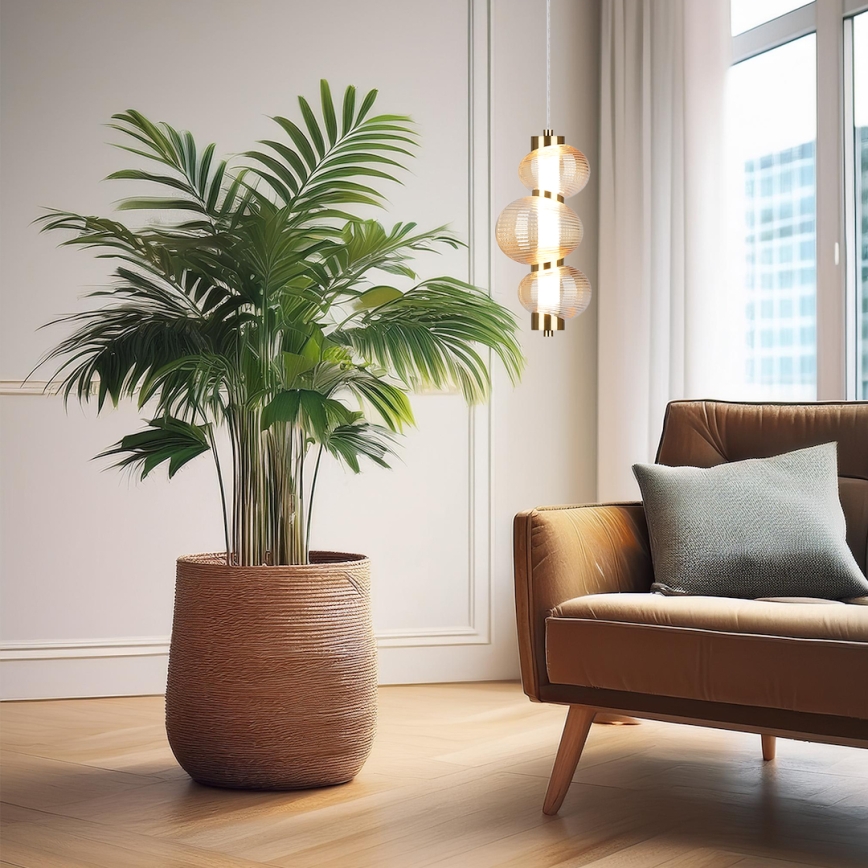 LED piekaramā lampa uz kabeļa BOLLA LED/12W/230V Ø 16 cm zelta/dūmakaini bēša