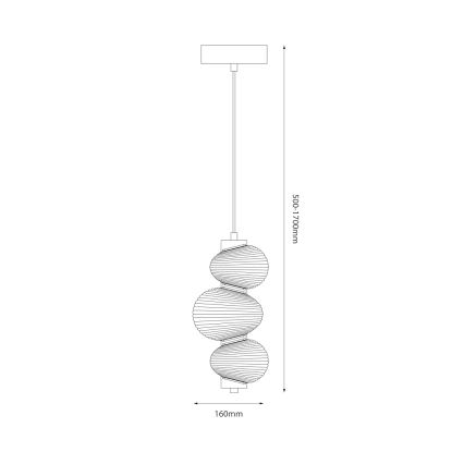 LED piekaramā lampa uz kabeļa BOLLA LED/12W/230V Ø 16 cm zelta/dūmakaini bēša