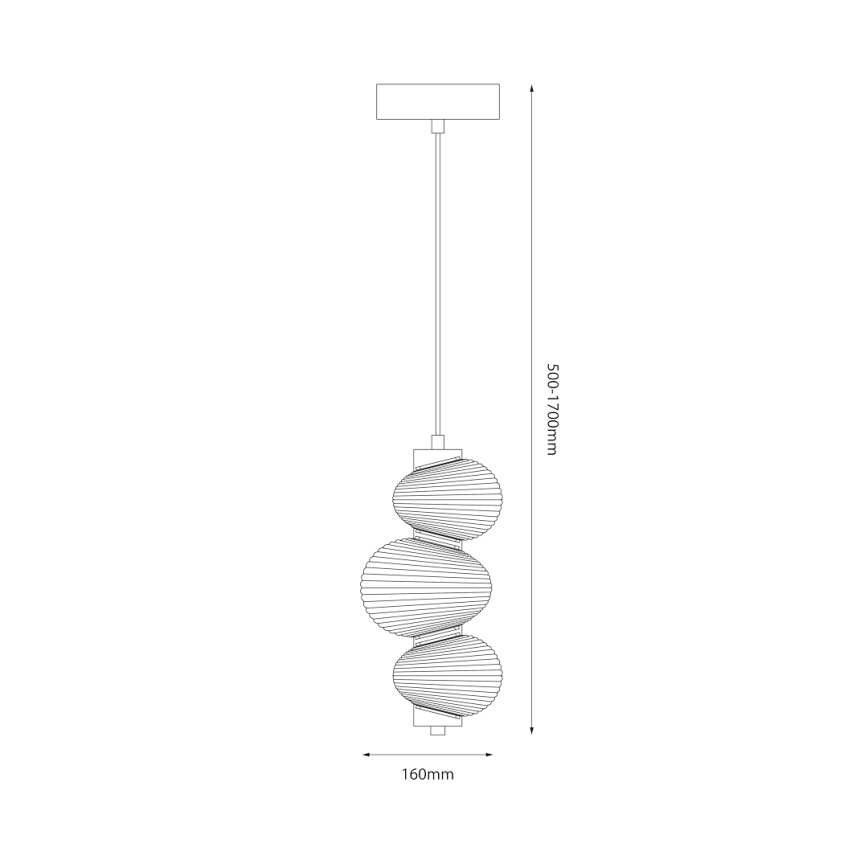 LED piekaramā lampa uz kabeļa BOLLA LED/12W/230V Ø 16 cm zelta/dūmakaini bēša