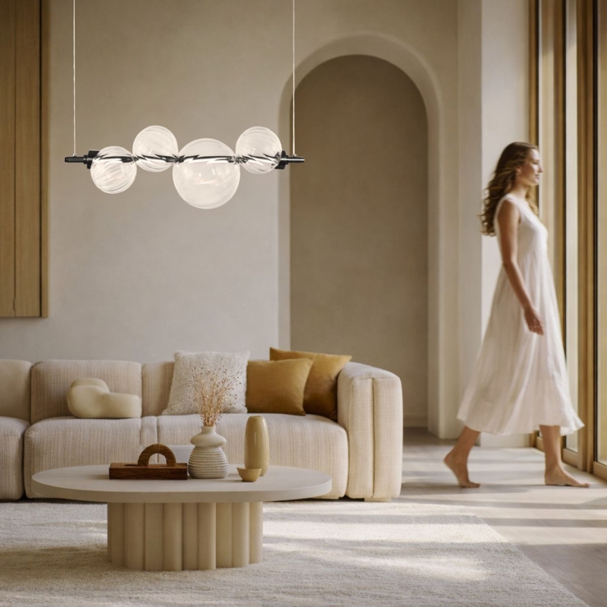 LED piekaramā lampa uz troses PLAYA LED/12W/230V melna