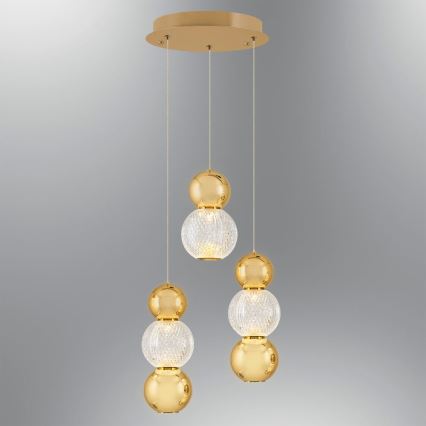 LED piekaramā lustra ar trosi CREMONA LED/17W/230V 3000K zelta