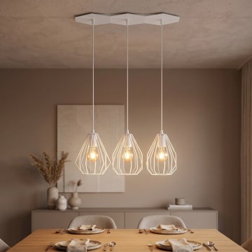 LED piekaramā lustra ar vadu BRYLANT 3xE27/60W/230V balta