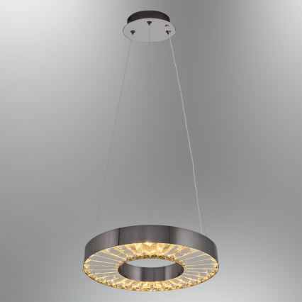 LED piekaramā lustra uz troses JESI LED/35W/230V 3000K Ø 40 cm sudraba