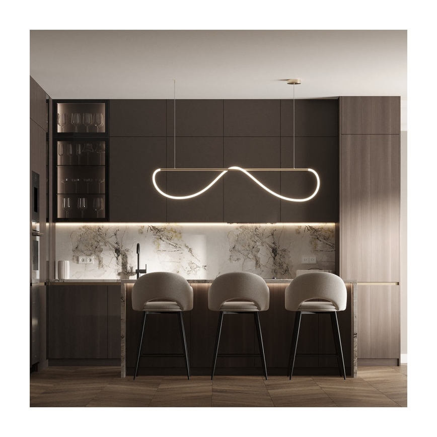 LED piekaramā lustra uz troses MELECA LED/36W/230V 3000/4000/6000K 160 cm zeltaina