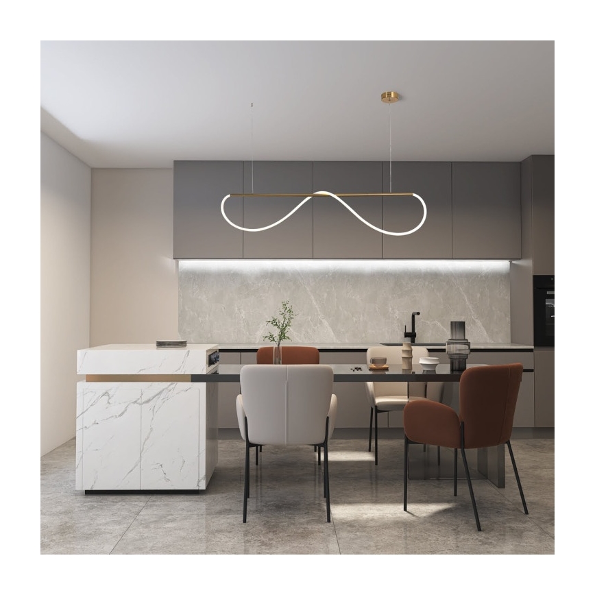 LED piekaramā lustra uz troses MELECA LED/36W/230V 3000/4000/6000K 160 cm zeltaina