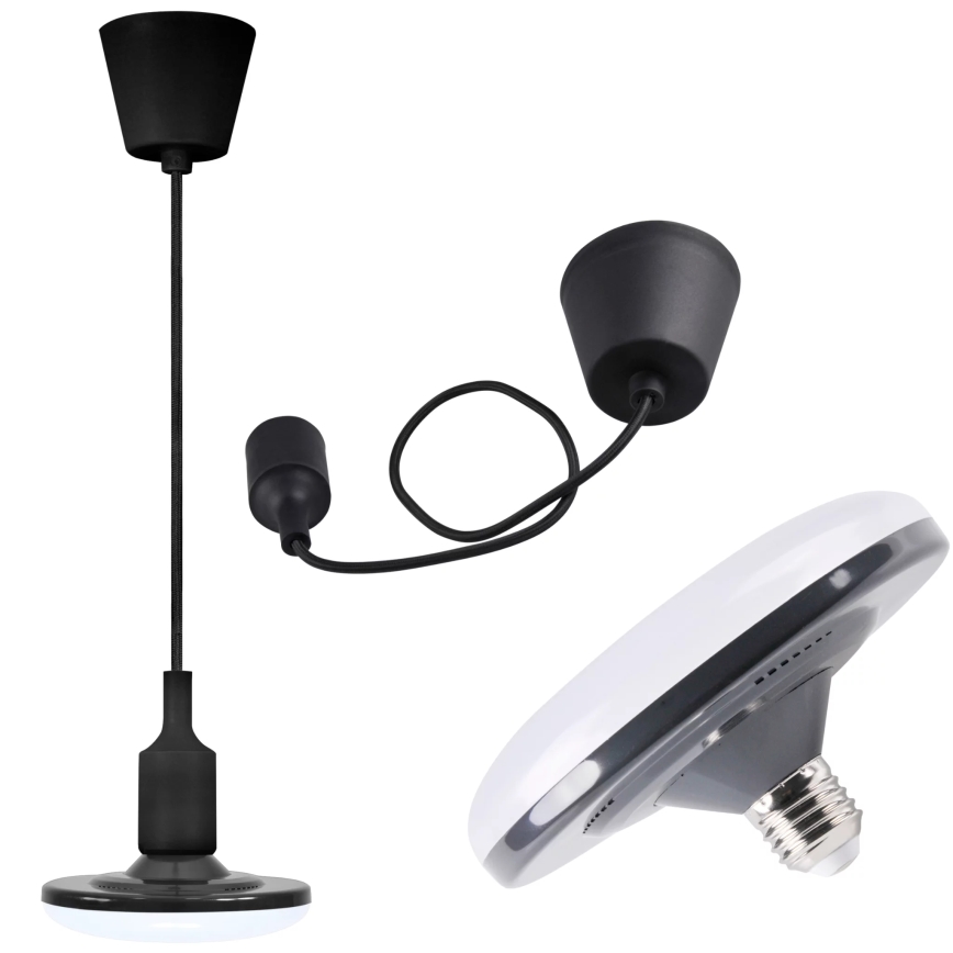 LED piekarams gaismeklis KIKI 1xE27/10W/230V Melns