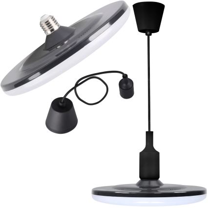 LED piekarams gaismeklis KIKI 1xE27/15W/230V Melns