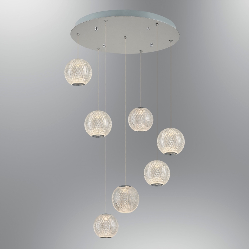 LED piekārta CREMONA 7xLED/5W/230V 3000K matēta hroma