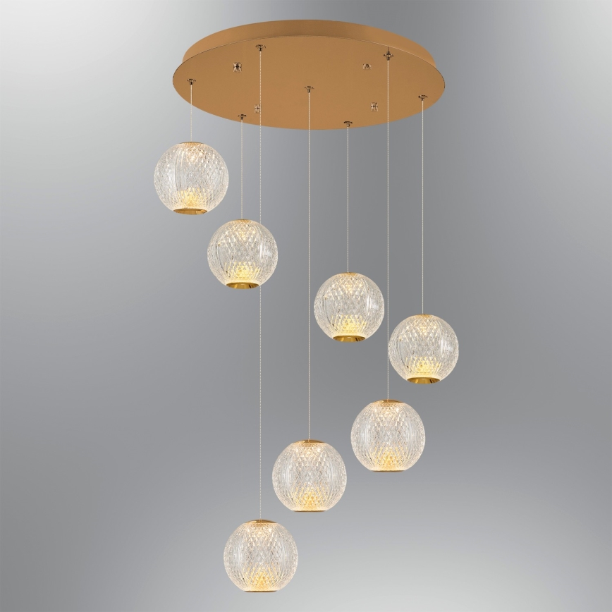 LED piekārta CREMONA 7xLED/5W/230V 3000K zelta