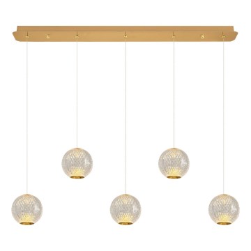 LED piekārts gaismeklis CREMONA 5xLED/5W/230V 3000K zelta