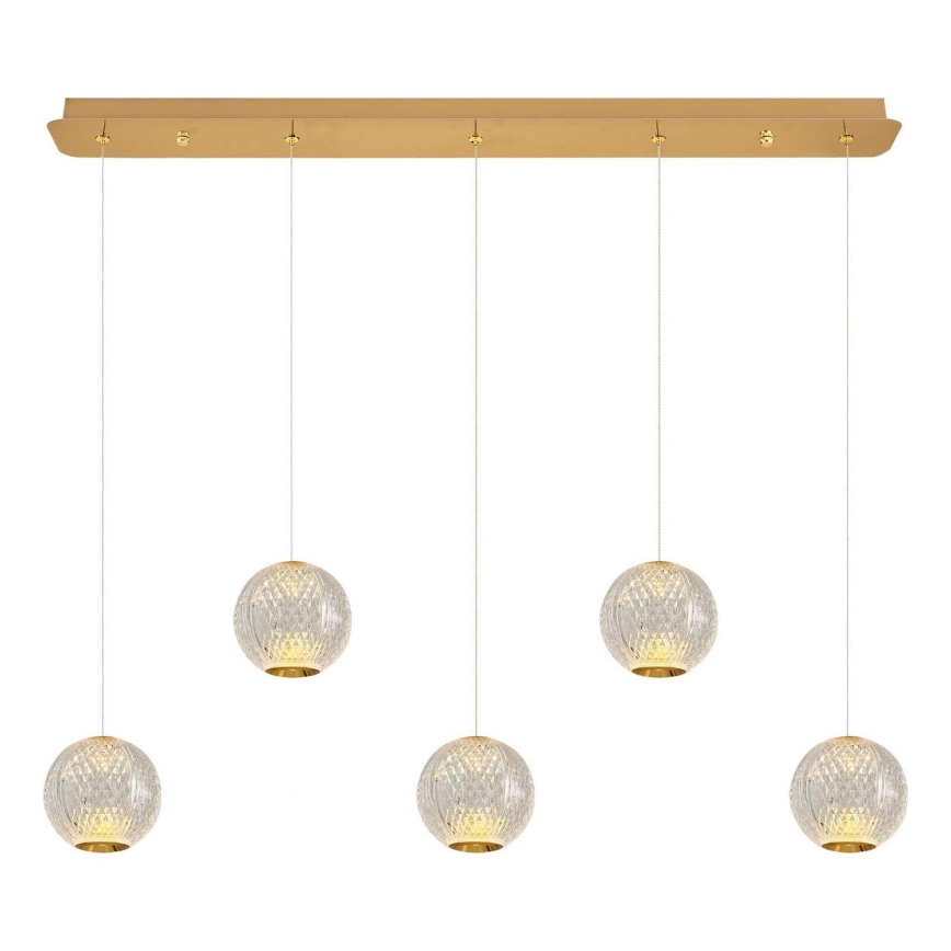 LED piekārts gaismeklis CREMONA 5xLED/5W/230V 3000K zelta
