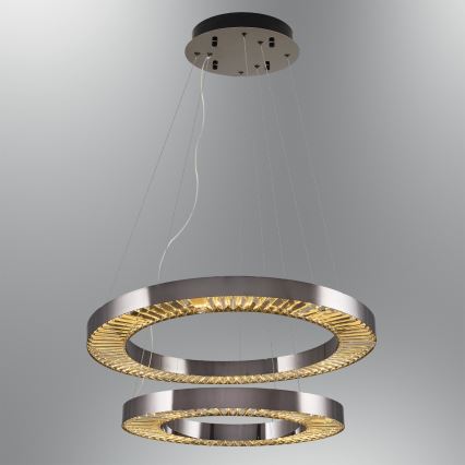 LED piektais lampa JESI LED/140W/230V 3000K diametrs 100 cm sudraba