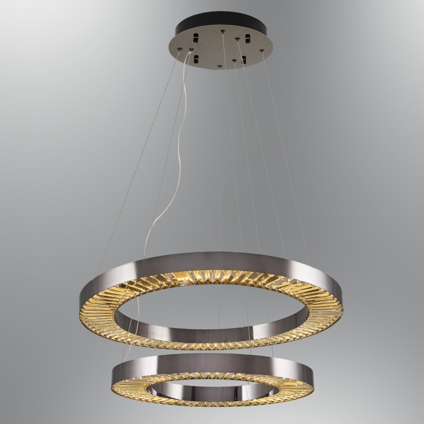 LED piektais lampa JESI LED/140W/230V 3000K diametrs 100 cm sudraba