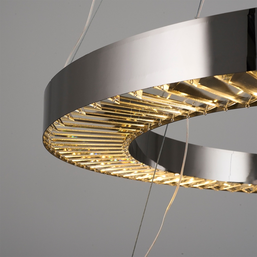 LED piektais lampa JESI LED/140W/230V 3000K diametrs 100 cm sudraba