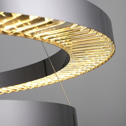LED piektais lampa JESI LED/140W/230V 3000K diametrs 100 cm sudraba