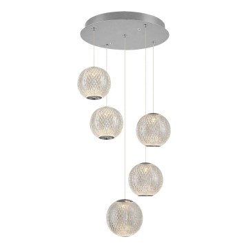 LED piektais lustrs CREMONA 5xLED/5W/230V 3000K matēts hroms
