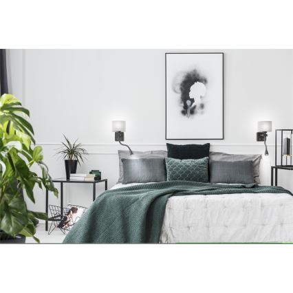 LED Pielāgojama lampa POLO 1xE27/40W+LED/2W 230V melna