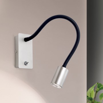 LED Pielāgojama maza sienas lampa KURT LED/5W/230V sudraba