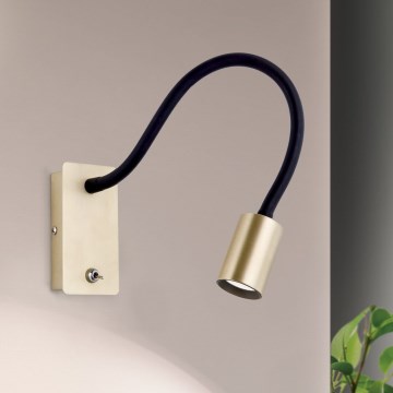 LED Pielāgojama sienas lampiņa KURT LED/5W/230V zelta