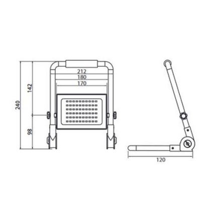 LED Plūdu gaismeklis ar statīvu ADVIVE WORK LED/50W/230V IP65